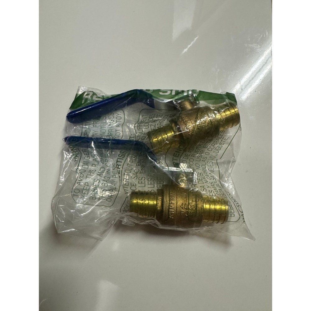 2 Pack 1/2 Inch PEX Brass Ball Valve Full Port Shut Off Lead Free 400 PSI ASME